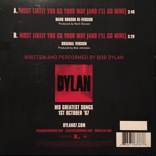 Dylan / Mark Ronson - Most Likely You Go Your Way (7 ")
