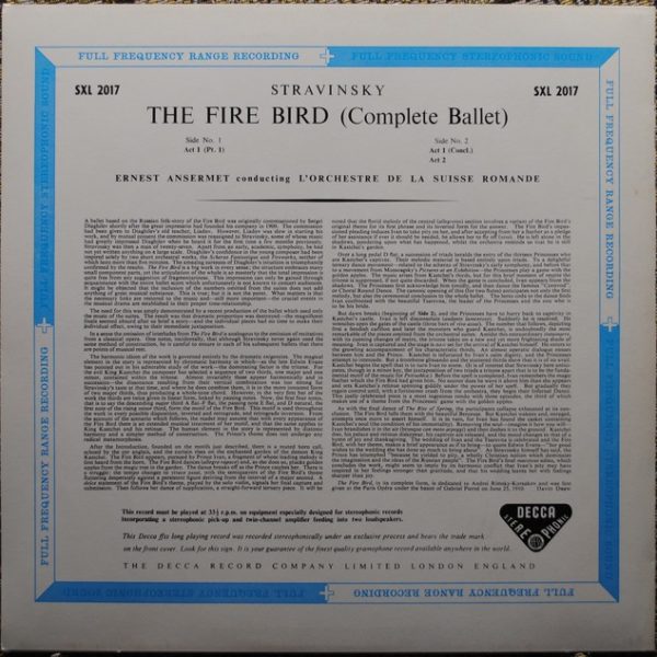 Stravinsky, Ernest Ansermet Conducting L'Orchestre De La Suisse Romande - The Fire Bird