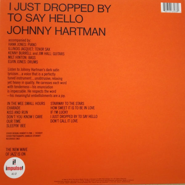 Johnny Hartman ‎– I Just Dropped By To Say Hello ( 180g )