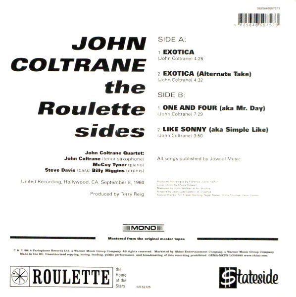 John Coltrane ‎– Roulette Sides ( 10" )
