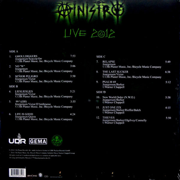 Ministry - Last Tangle In Paris Live 2012 (2 LP)