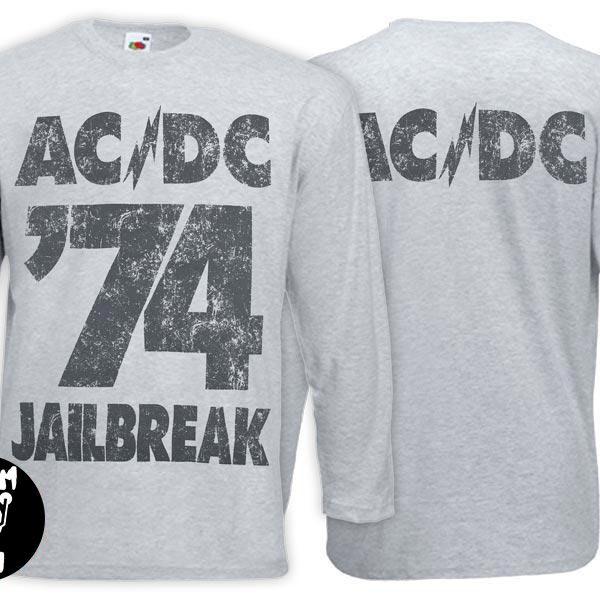 Футболка довгий рукав AC / DC 74 Jailbreak меланжева