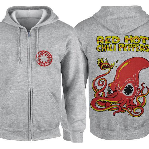 Толстовка на змейке RED HOT CHILI PEPPERS Fire Squid Меланжевая