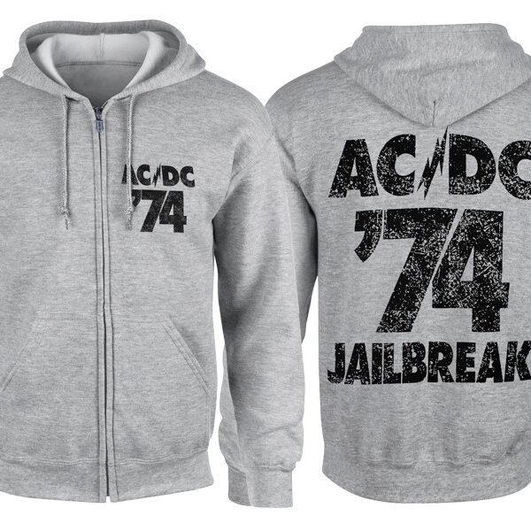 Толстовка на змейке AC/DC Jailbreak меланжевая