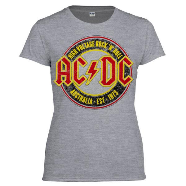 Футболка женская AC/DC Australia 1973 меланжевая