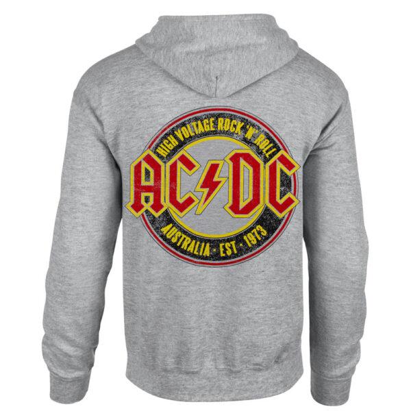Толстовка на змейке AC/DC Australia 1973 меланжевая