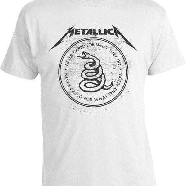 Футболка Metallica Black Album Never Cared White Snake